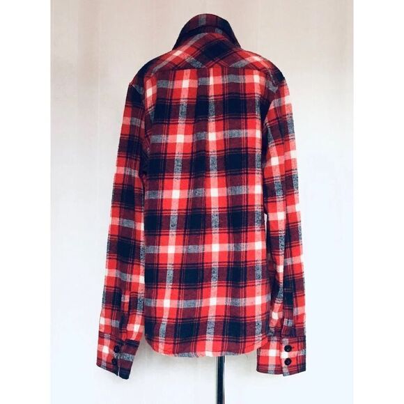 MOLOKAISURF Kids L (12) Red Plaid Flannel Button Down Shirt BUY 2 GET 1 FREE - Picture 4 of 4